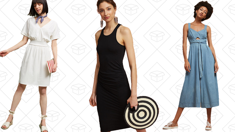 Dhana V-Neck Dress, $94 | Michael Stars Knit Racerback Dress, $70 | Chambray Cutout Wide-Leg Jumpsuit, $118